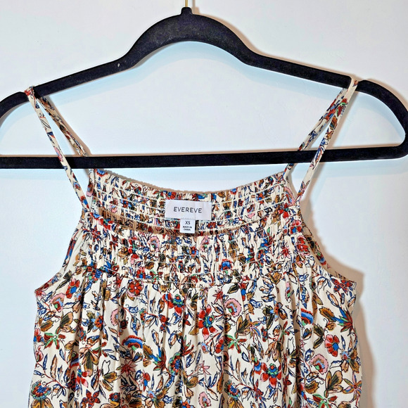 Evereve Winnie Smocked Floral Cami Top Adjustable Straps Multicolor Size XS - Picture 2 of 8